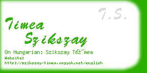 timea szikszay business card